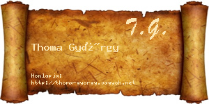 Thoma György névjegykártya