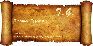 Thoma György névjegykártya
